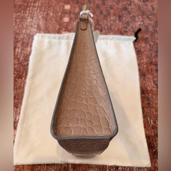 Staud French Gray Croc Embossed Shoulder Bag Leather - Picture 3 of 9